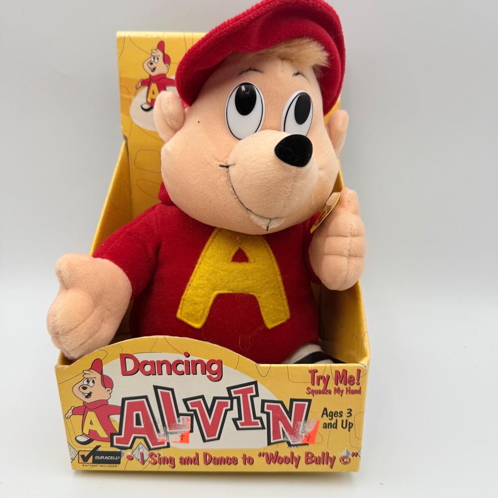Vintage 1998 Gemmy Dancing Alvin and the Chipmunks Wooly Bully Plush Toy 30500